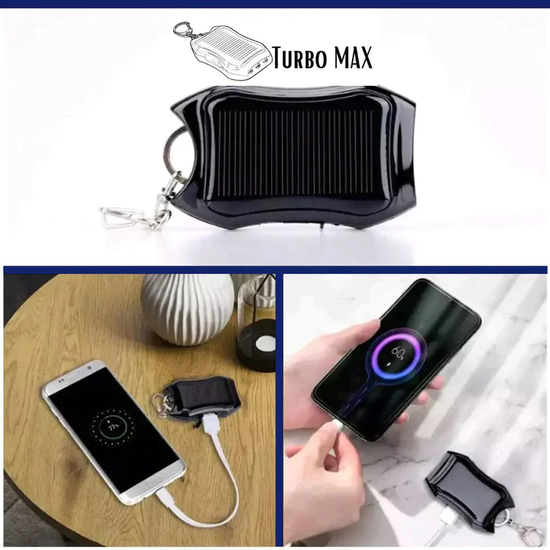 Turbo Max™ (Carregador Solar/PowerBank) + USB e Chaveiro de Brinde