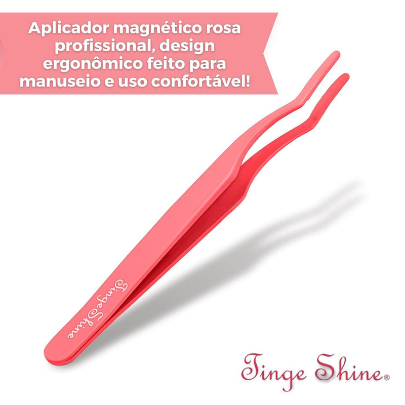 Kit de Cílios Magnéticos com 5 Pares Reutilizáveis + 2 delineadores magnéticos + Aplicador de cílios - TingeShine